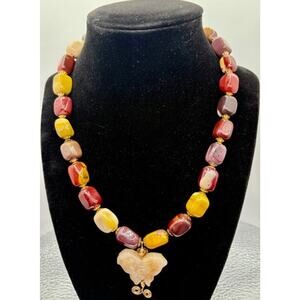 Butterfly Pumpkin Patch Boho Beaded Necklace 9 Inch